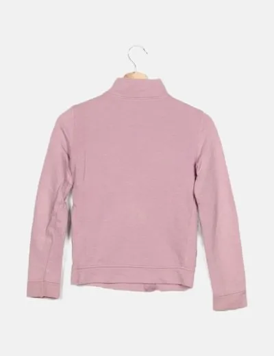 Benetton Sudadera rosa texto tachas
