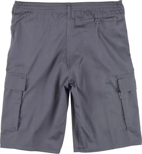 Bermuda con elástico en cintura y multibolsillos Gris
