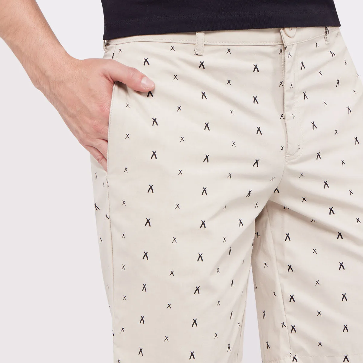 Bermuda Hombre Tejido Plano Estampado
