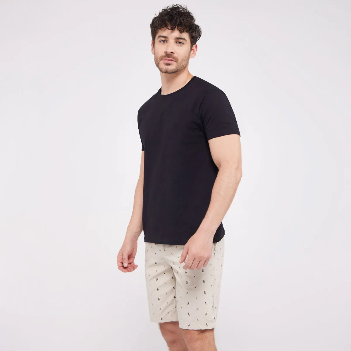 Bermuda Hombre Tejido Plano Estampado