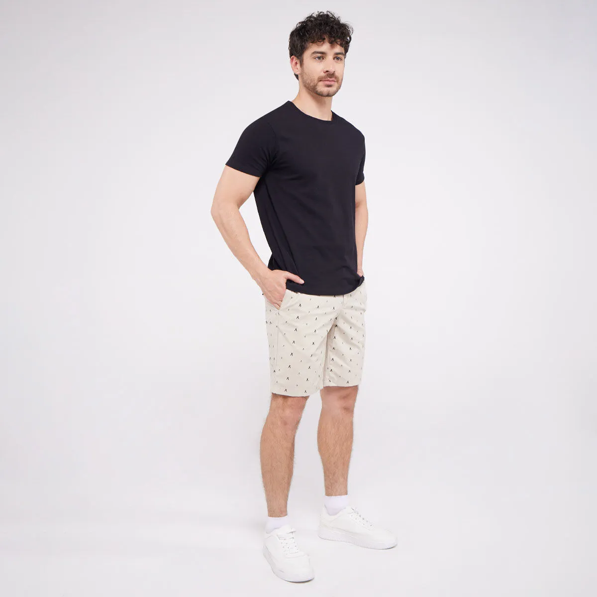 Bermuda Hombre Tejido Plano Estampado