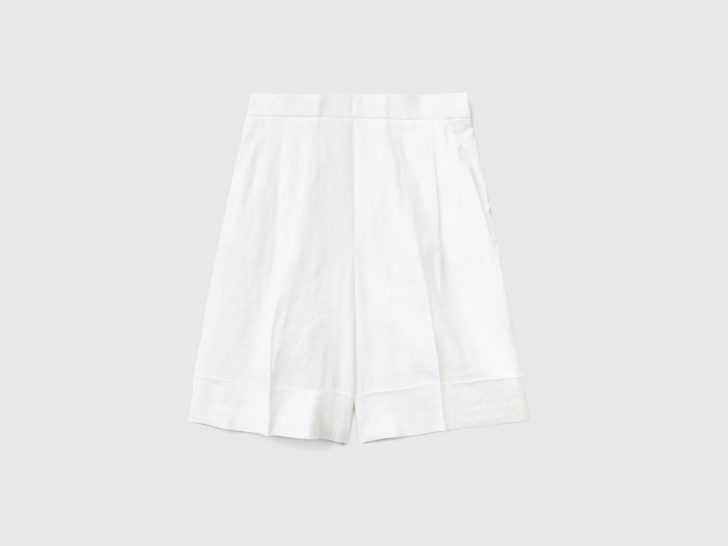 Bermudas de 100 % lino con vuelta
