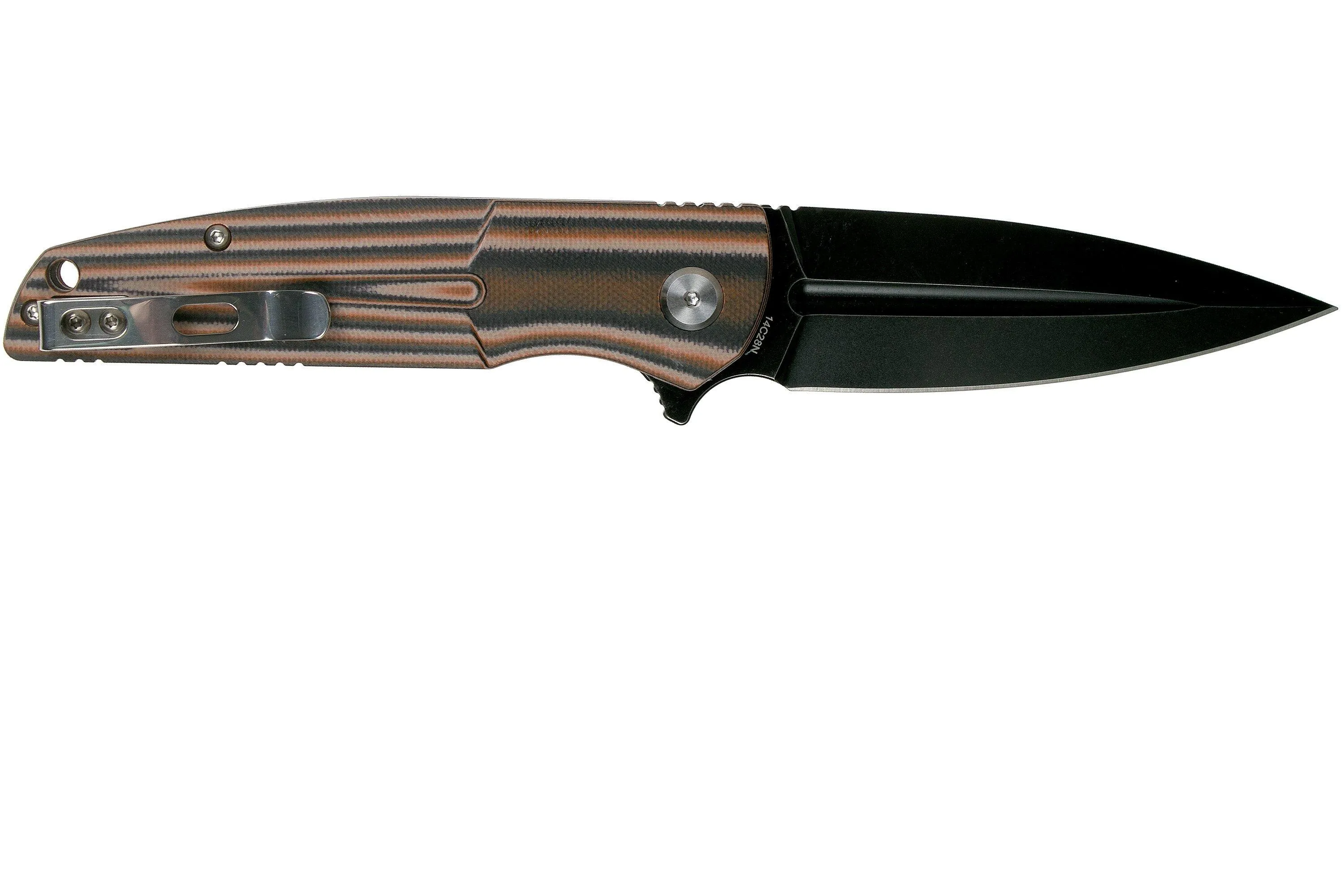 BESTECH FIN BG34C3 BLACK STONEWASHED, NEGRONARANJABEIGE G10 NAVAJA