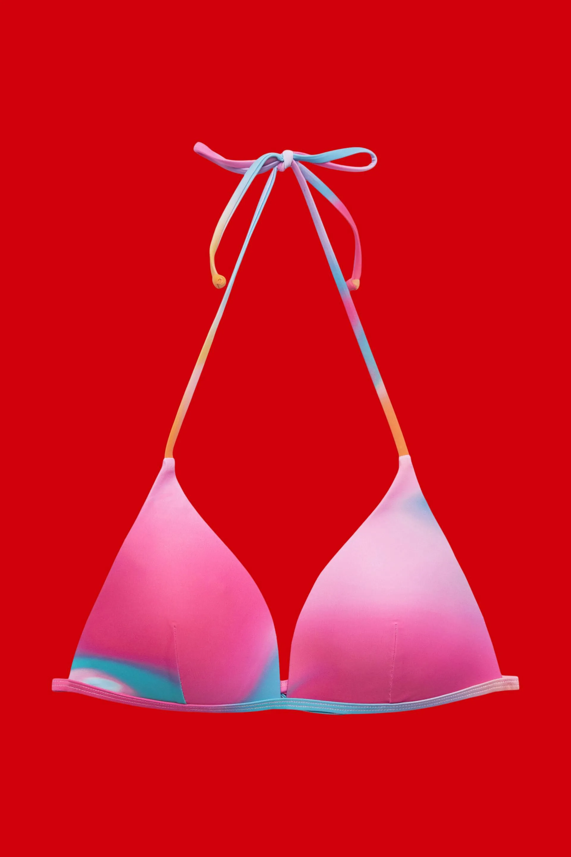 Bikini acolchado en forma triangular con estilo tie dye