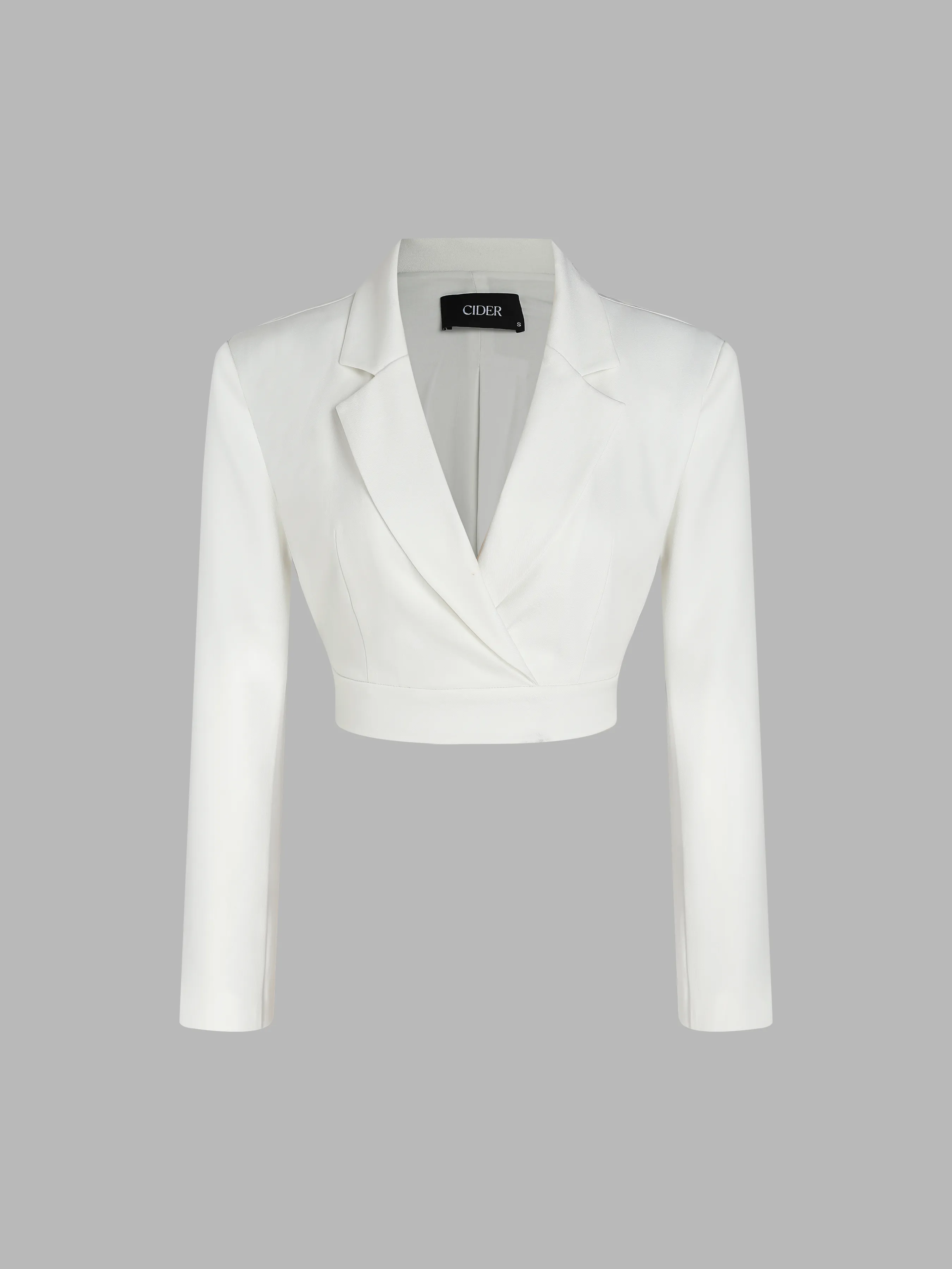 Blazer Corto con Solapa Sólida
