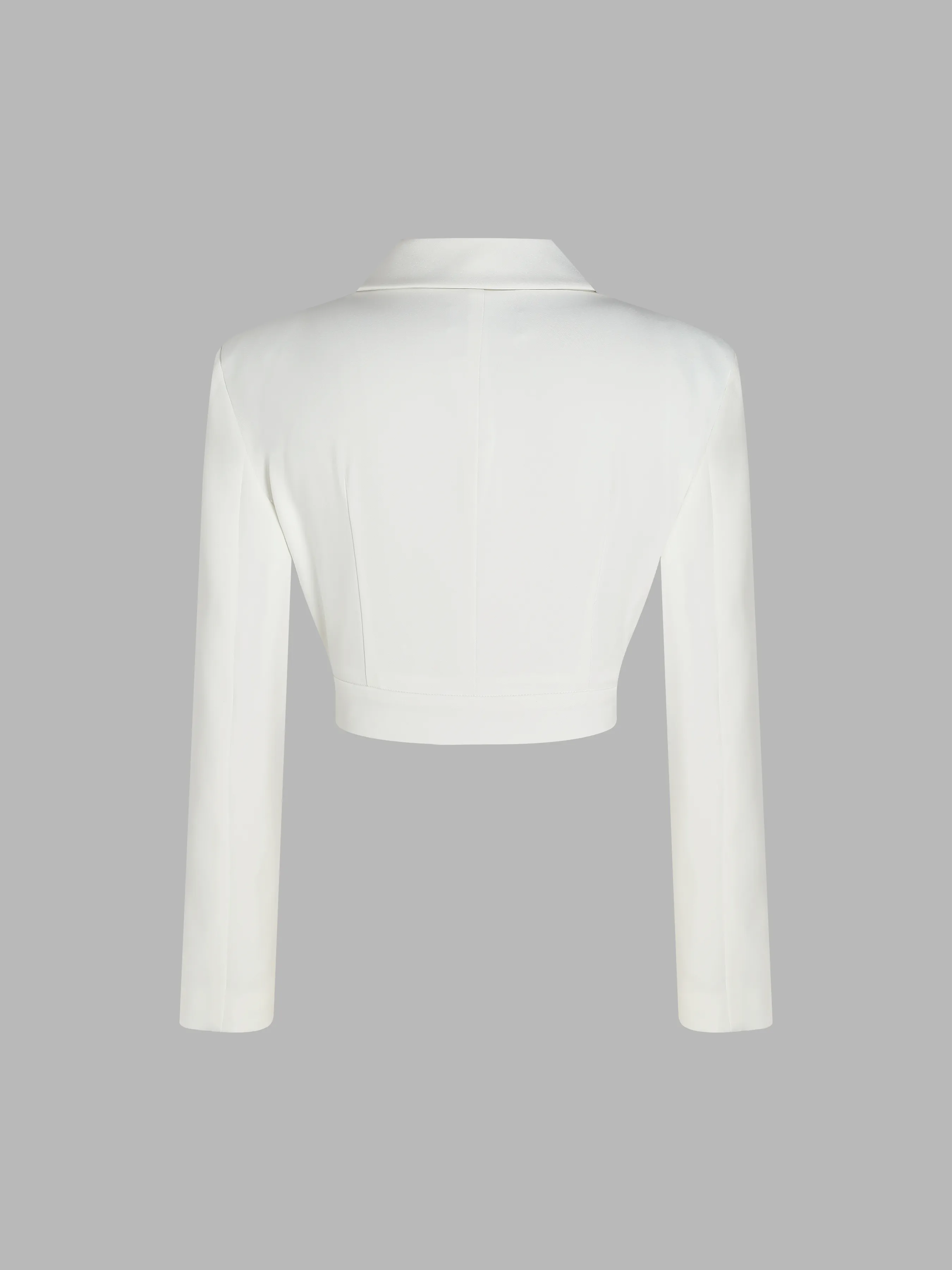  Blazer Corto con Solapa Sólida