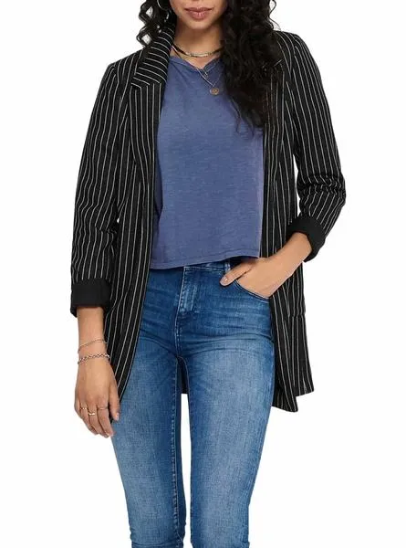 blazer only baker rayas negro para mujer