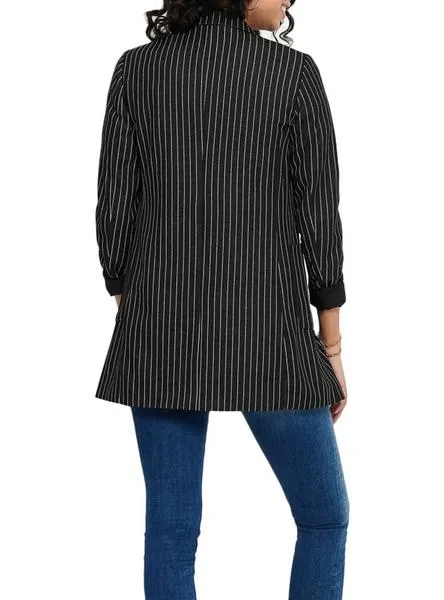 blazer only baker rayas negro para mujer