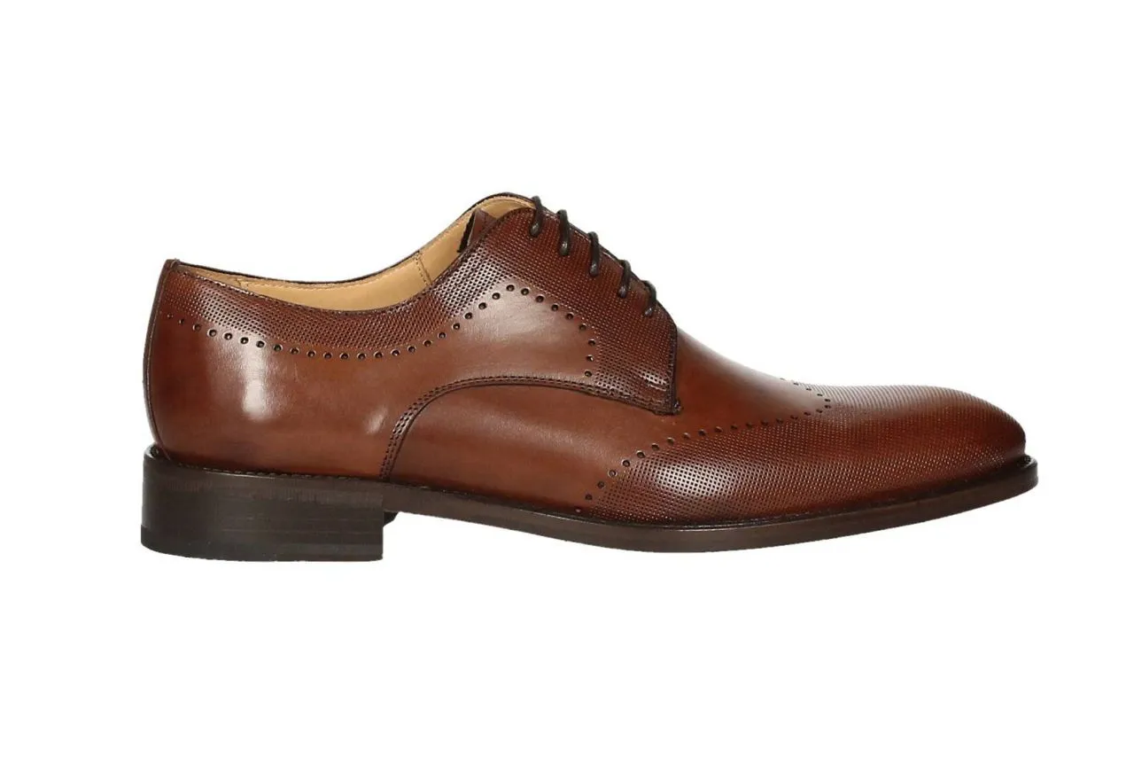 Blucher Piel Marron Pala Vega Picaditos y Cuello Piso Mixto