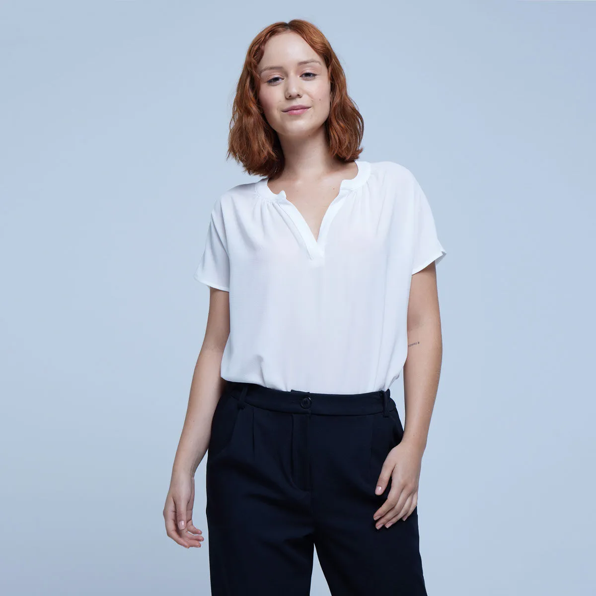 Blusa Con Cuello Mao