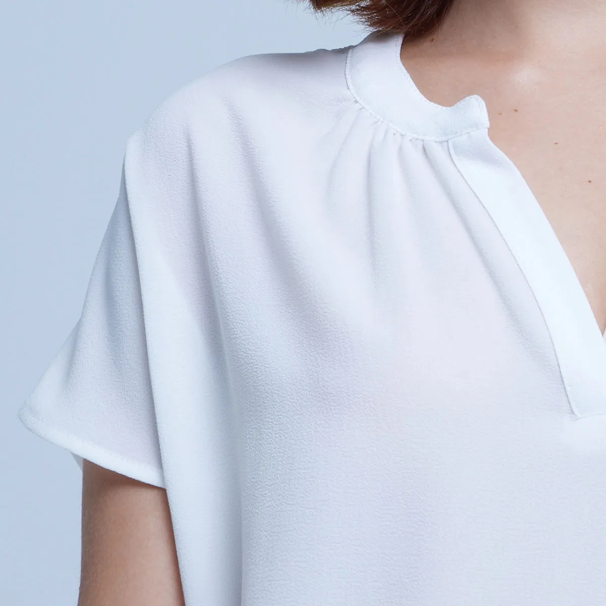 Blusa Con Cuello Mao