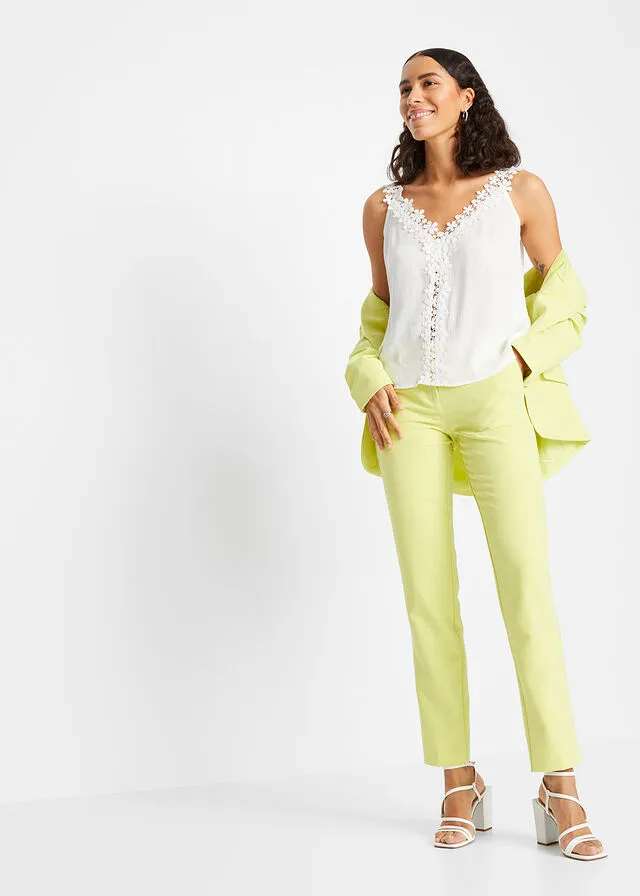 Blusa con encaje Blanco
