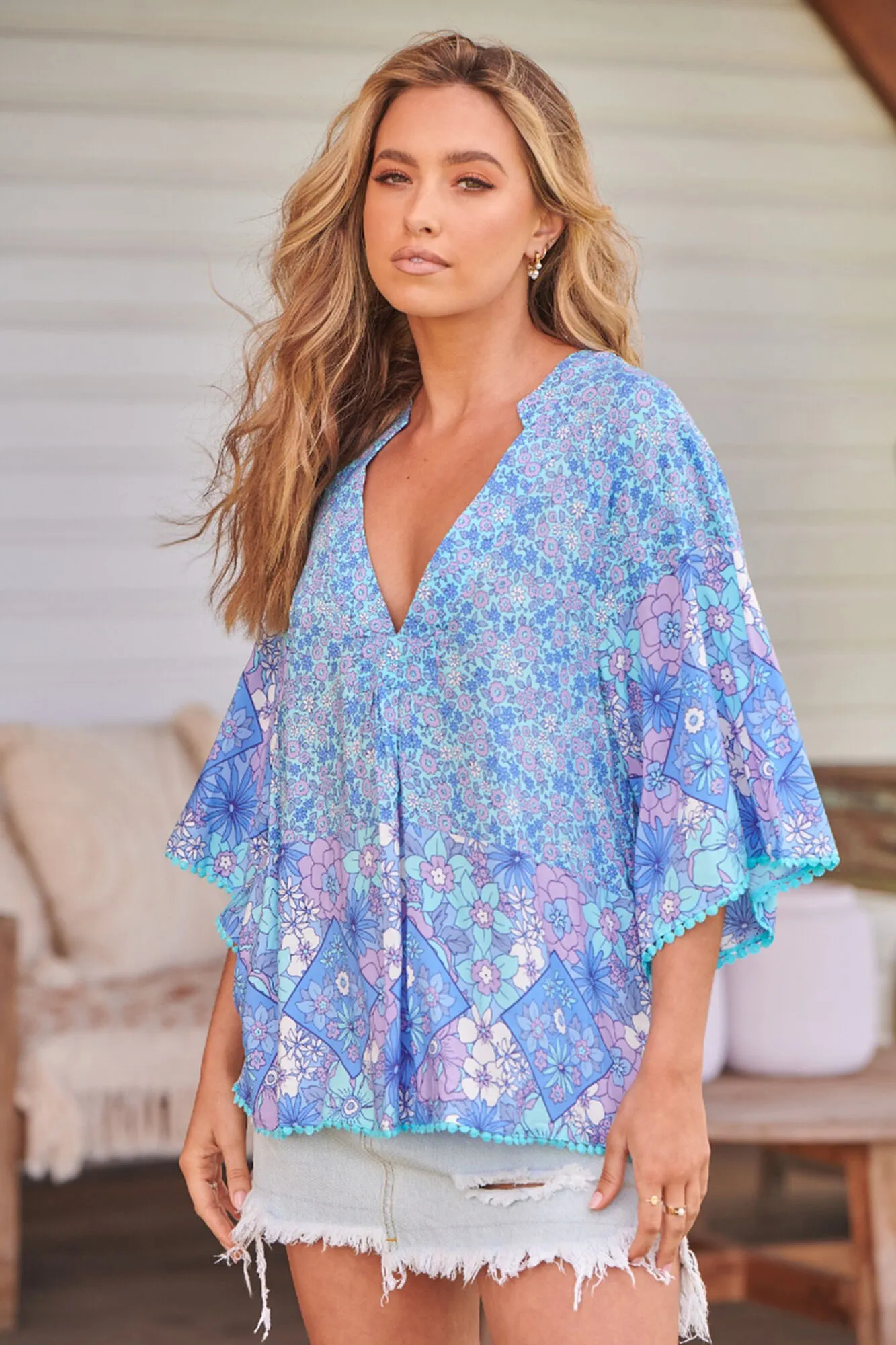 Blusa con escote en V