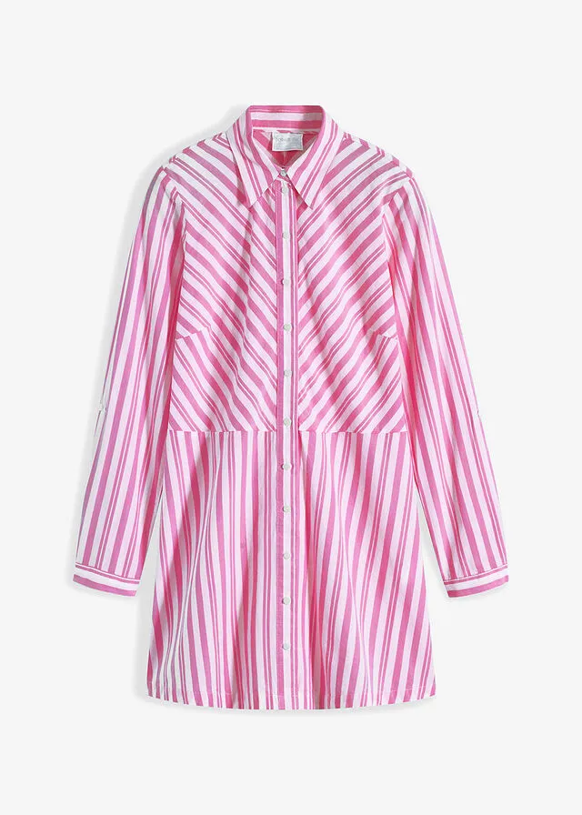 BLUSA LARGA DE RAYAS BLANCOPINK LADY DE RAYAS