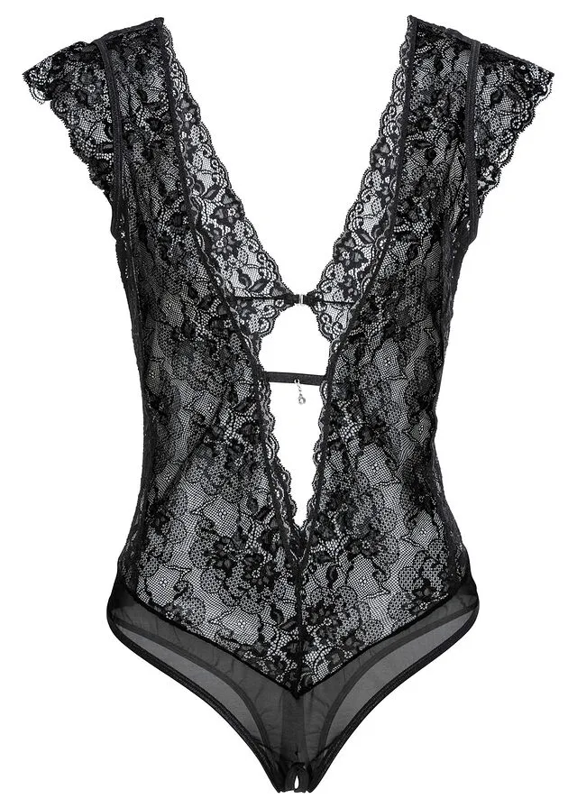 Body con abertura Negro