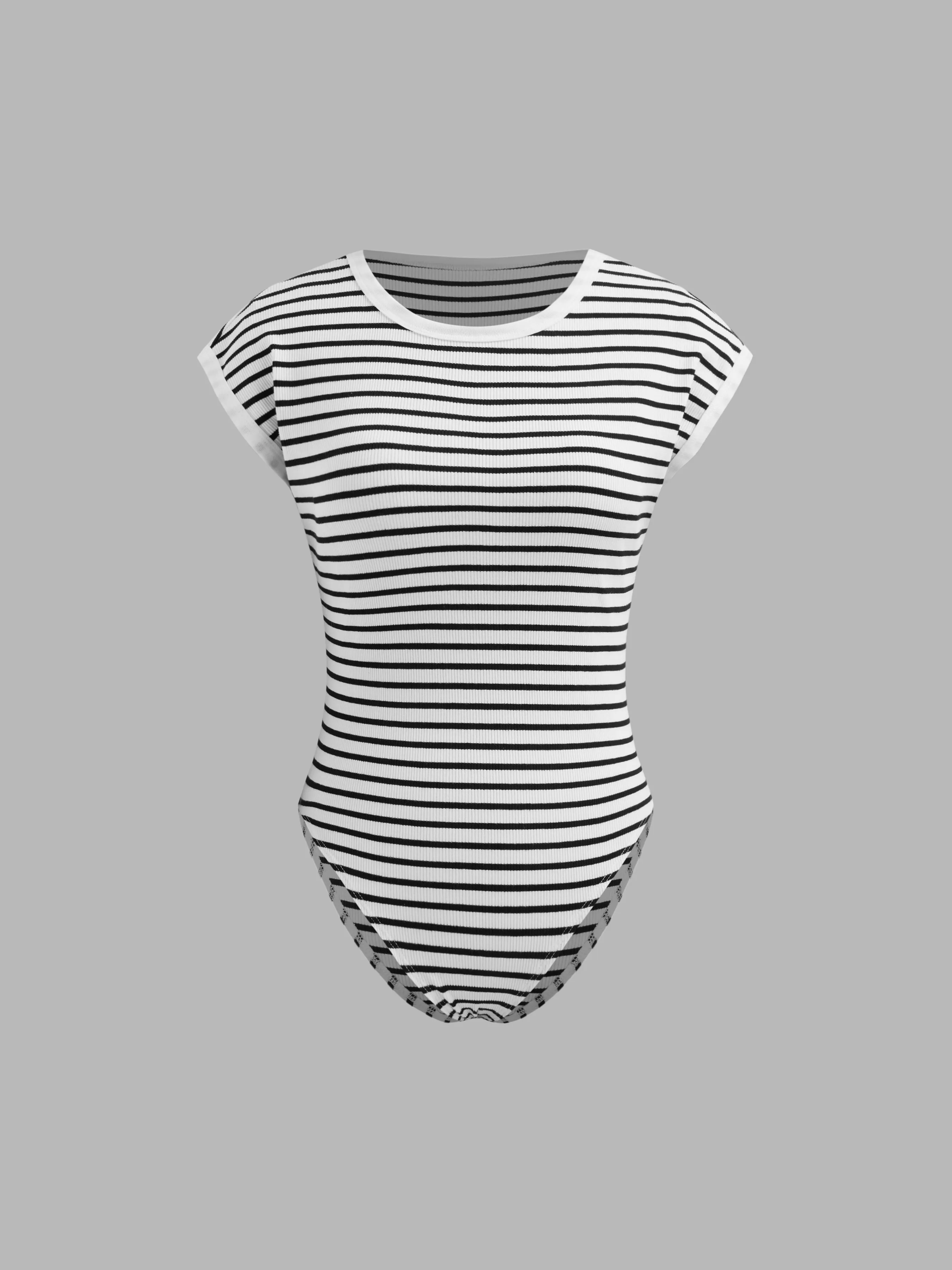 Body de rayas con cuello redondo