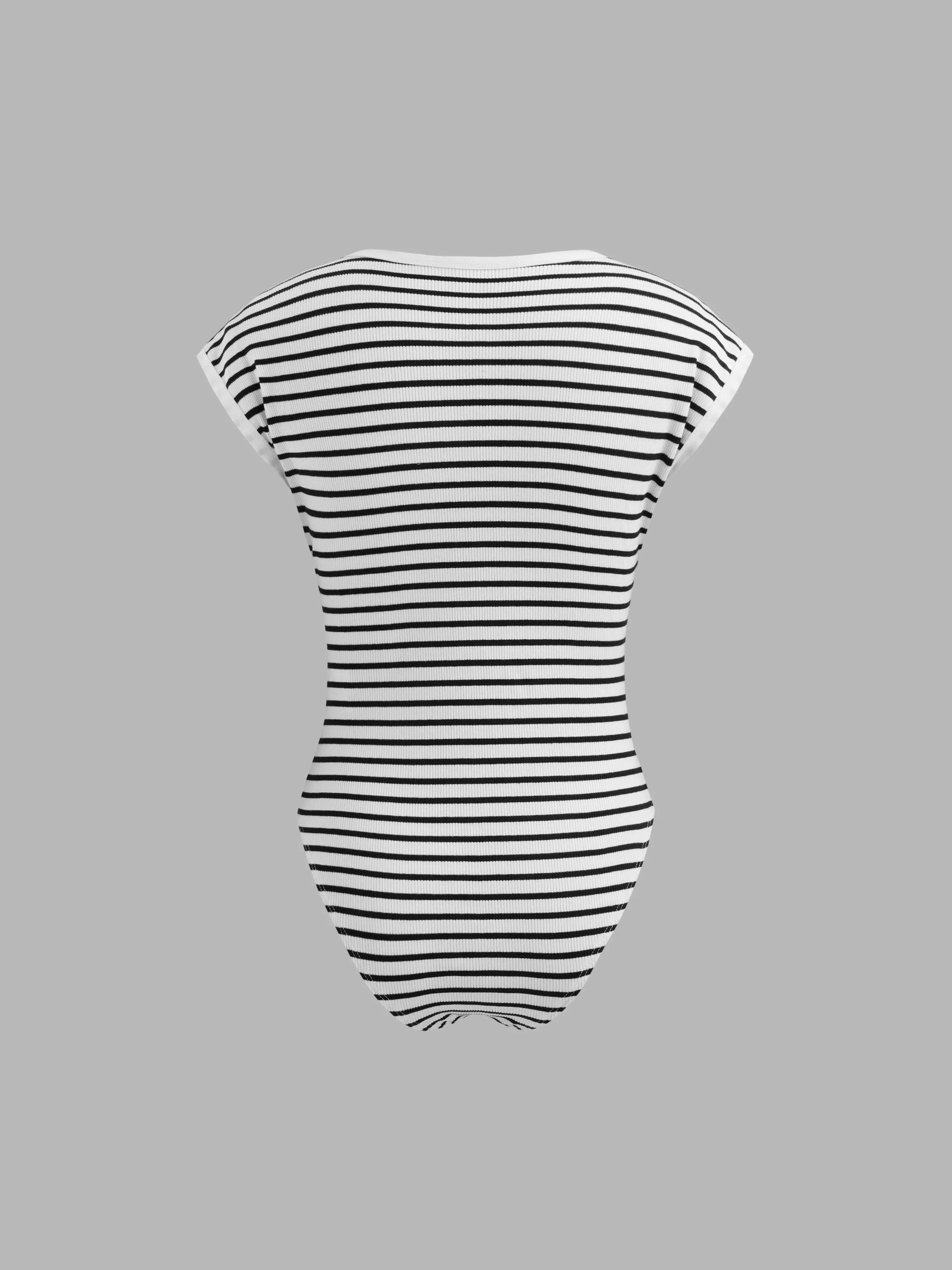 Body de rayas con cuello redondo