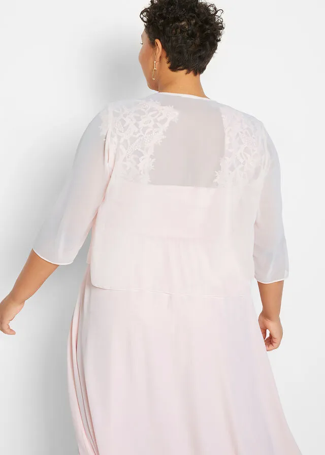 Bolero de gasa con poliéster reciclado Blanco lana
