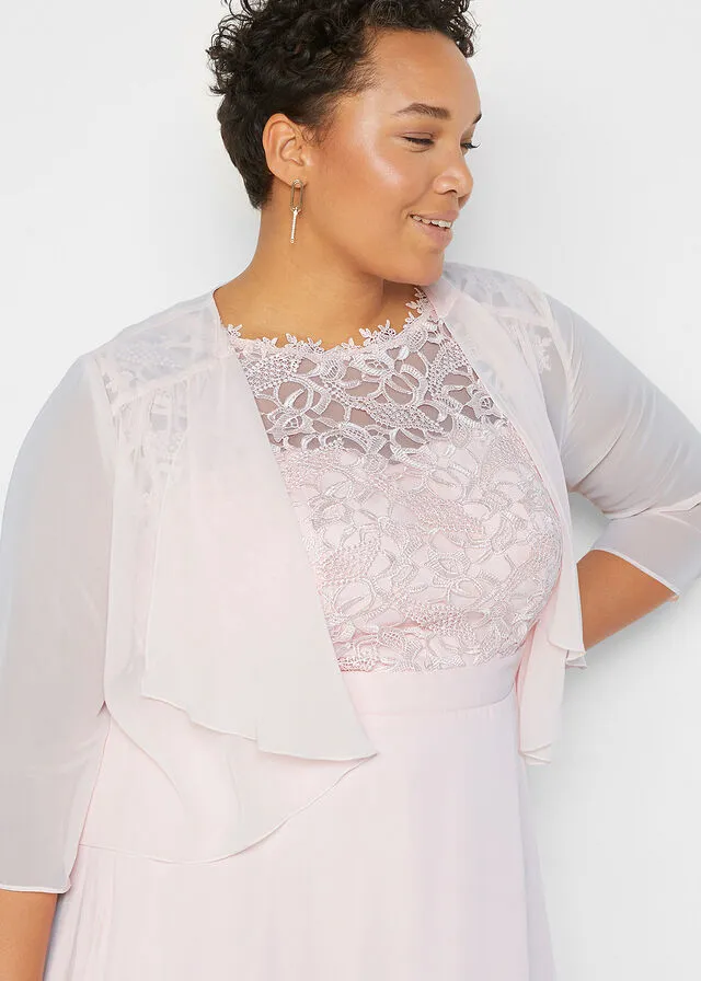 Bolero de gasa con poliéster reciclado Blanco lana