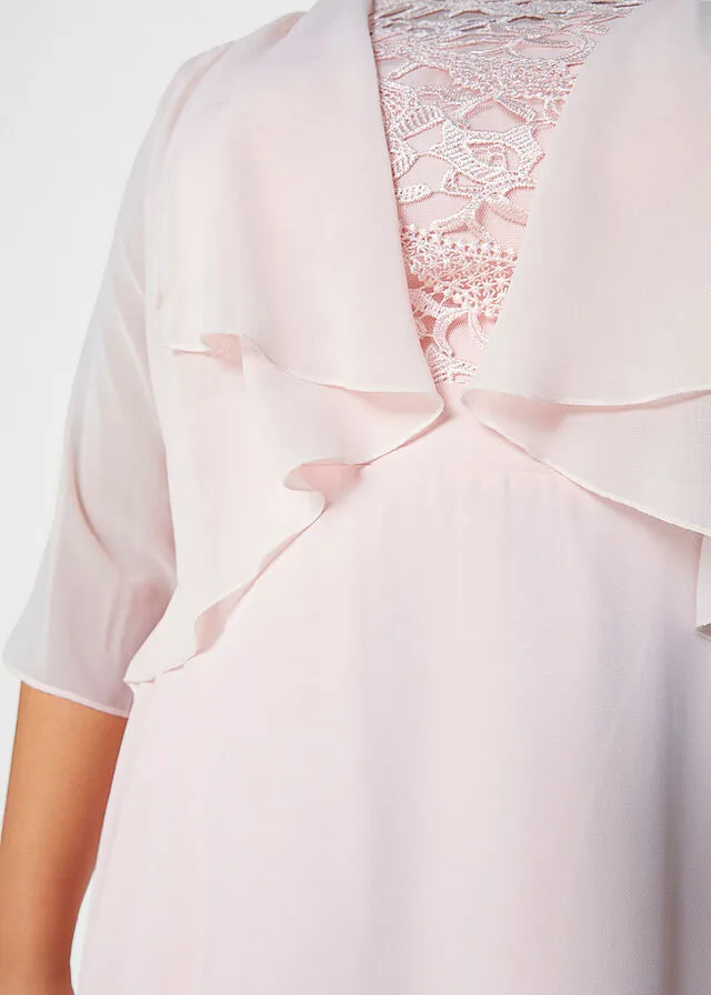 Bolero de gasa con poliéster reciclado Blanco lana