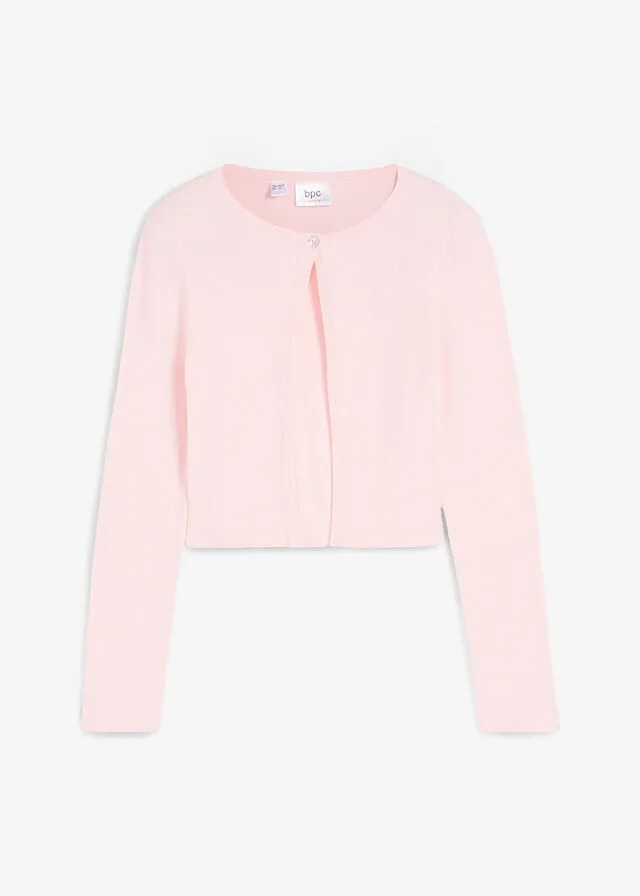Bolero festivo de punto para niñas Rosa perla