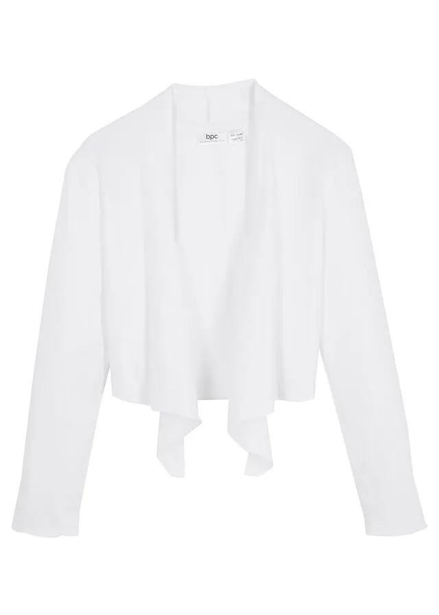 Bolero tipo camiseta para niñas con nudo Blanco