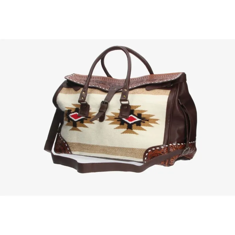 Bolso de viaje étnico con broche