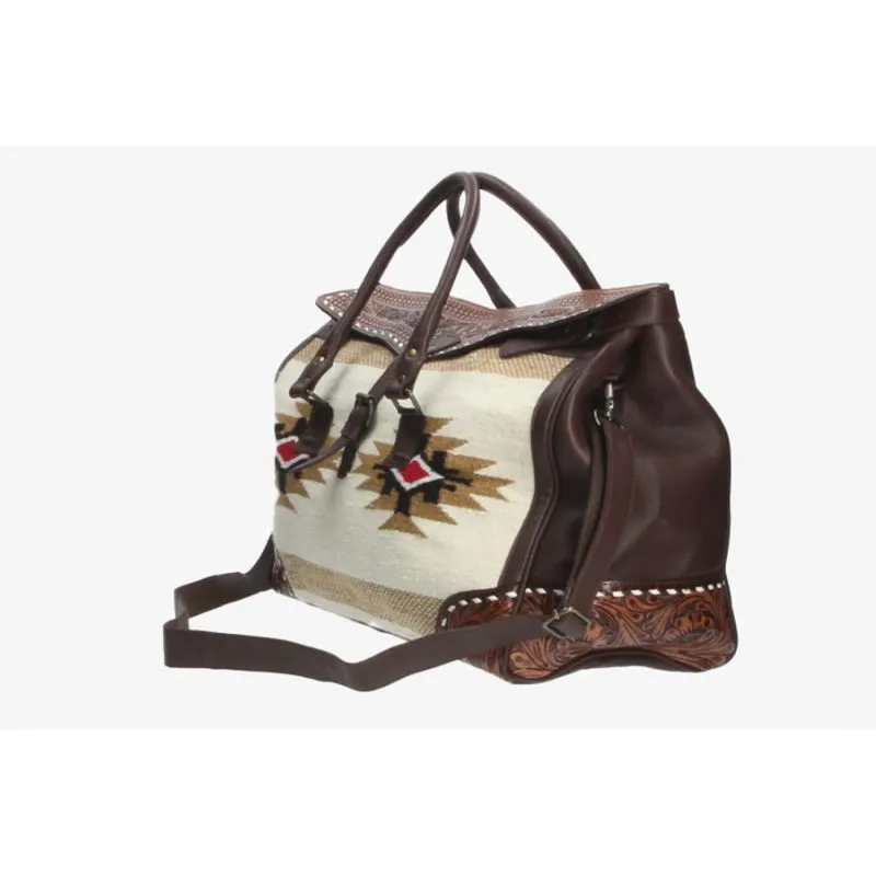 Bolso de viaje étnico con broche