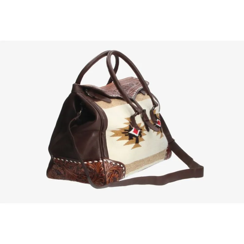 Bolso de viaje étnico con broche