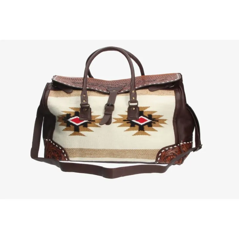 Bolso de viaje étnico con broche