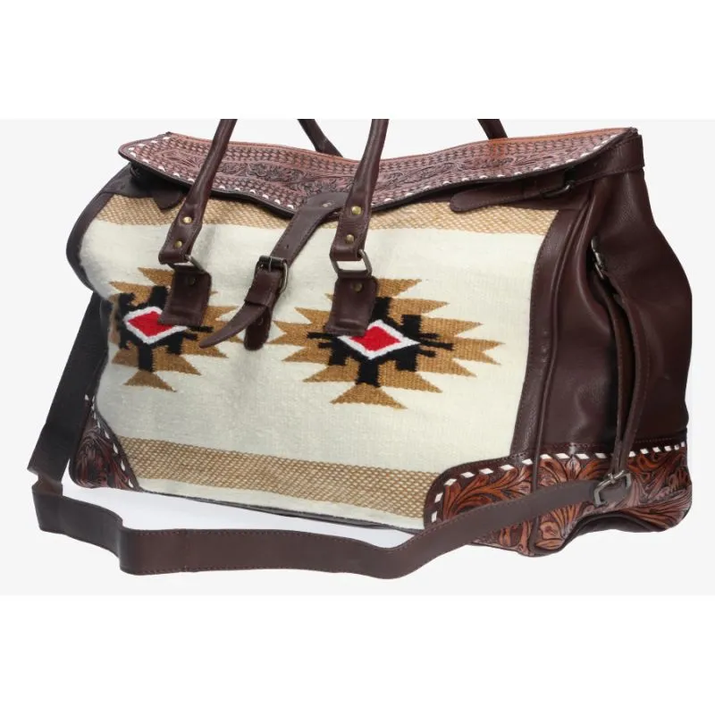 Bolso de viaje étnico con broche