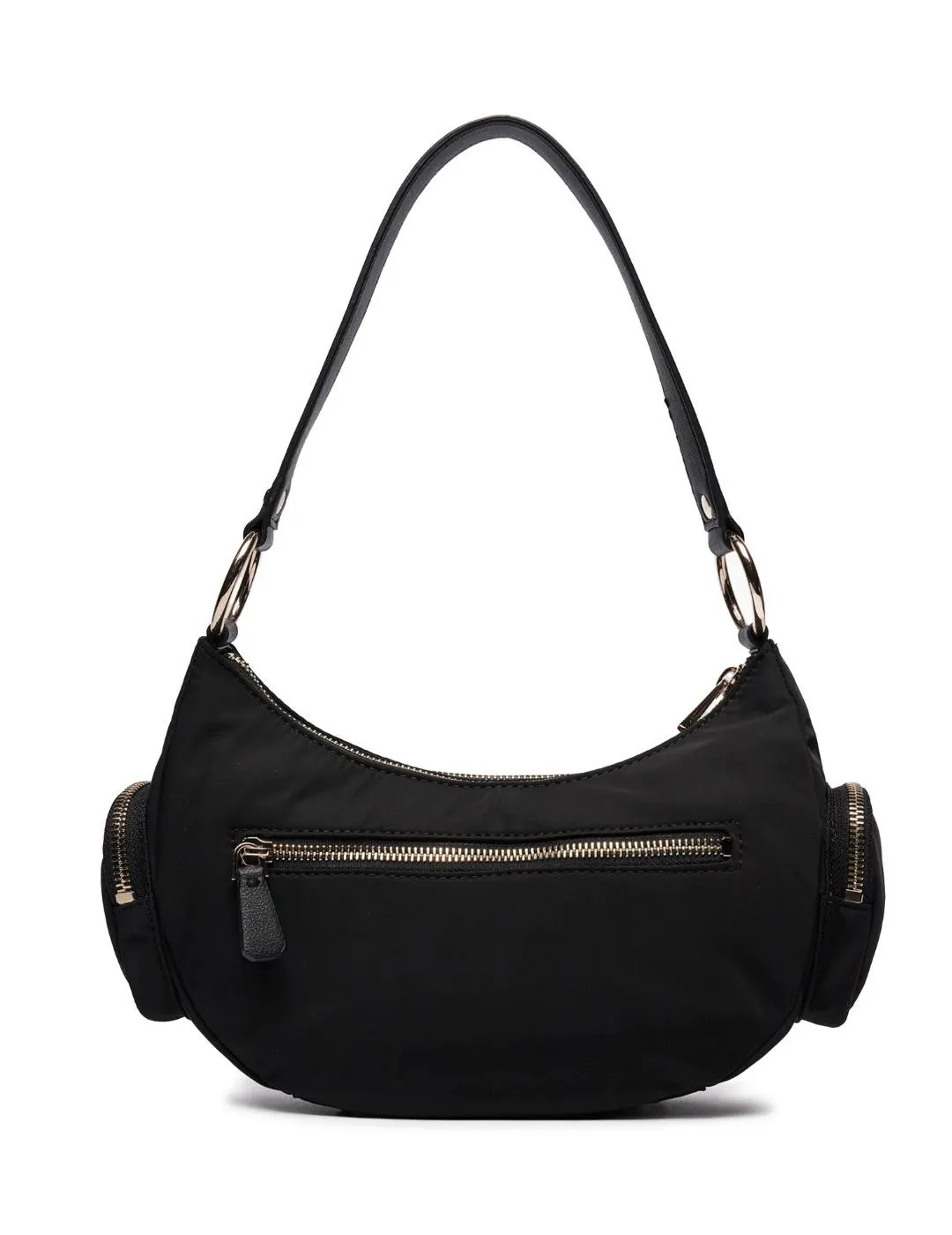 Bolso Guess Eco Gemma negro medialuna con asa para mujer