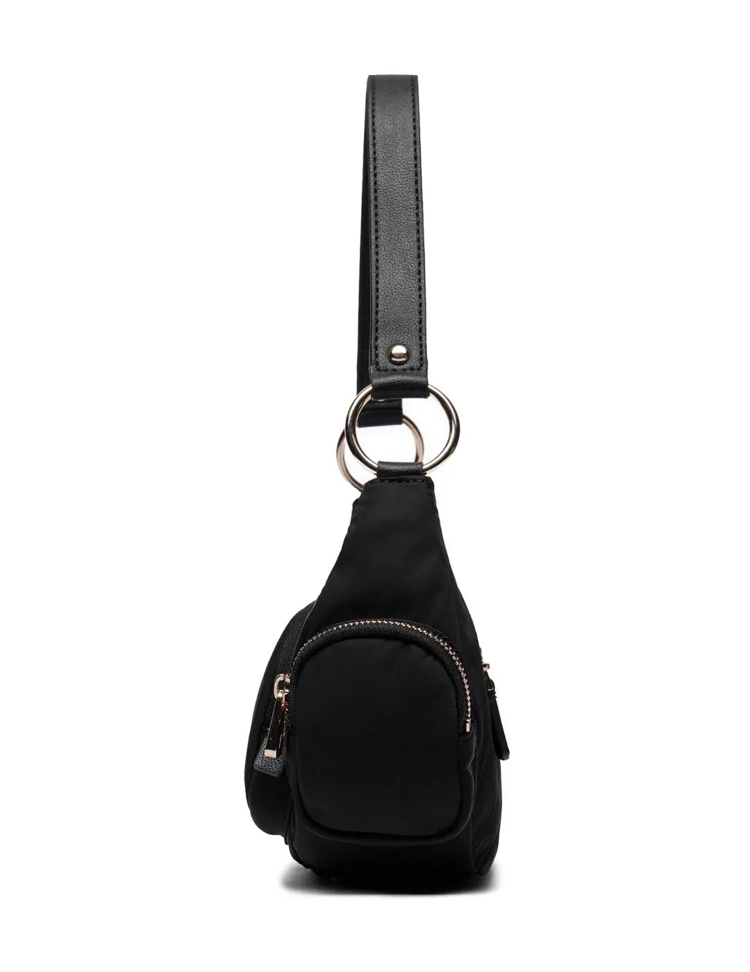 Bolso Guess Eco Gemma negro medialuna con asa para mujer