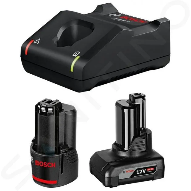 BOSCH ACCESORIOS  JUEGO DE CARGADOR DE 4 A, 1 BATERíA DE 12 V 2,0 AH Y 1 BATERíA DE 12 V 4,0 AH 1600A01NC9