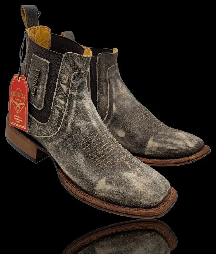 Botin Charro Quincy con Punta Cuadrada Color Cafe Claro Q82BL5259