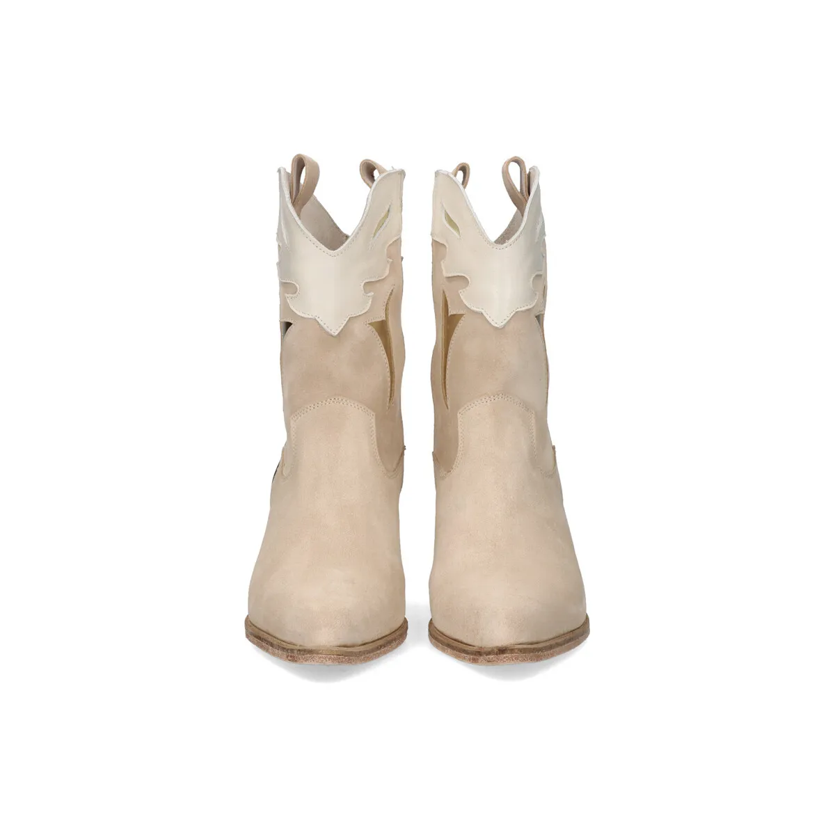 BOTINES ESTILO COWBOY FREE9940 TAUPE METALIZADO