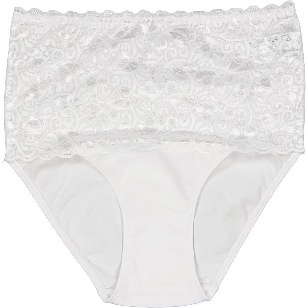 Bragas de cintura alta para mujer Tela elástica