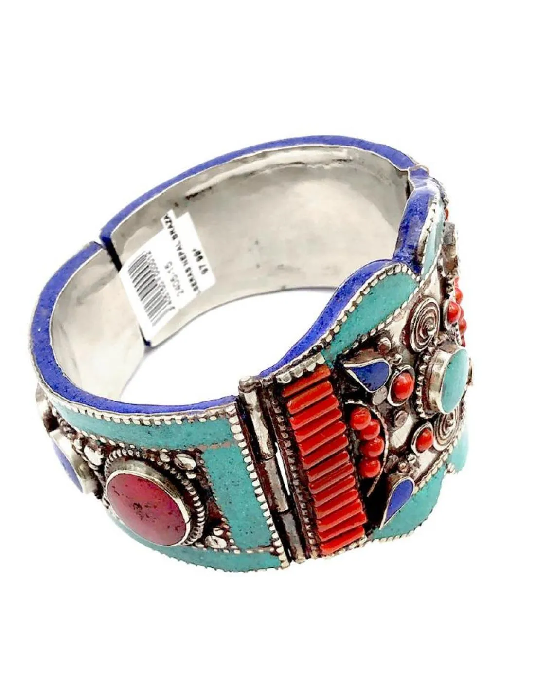 BRAZALETE PLATA PARA MUJER PULSERAS NEPALI CON PIEDRAS SEMIPRECIOSAS