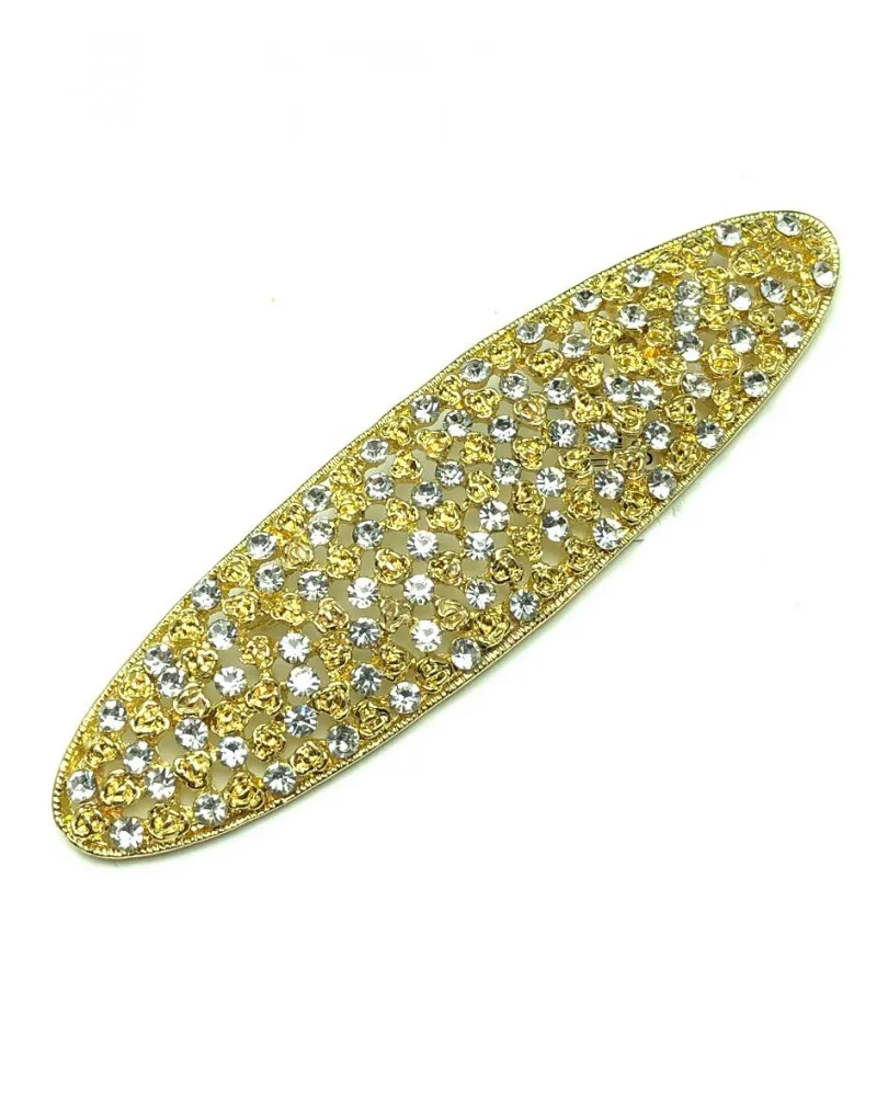 BROCHES DORADOS PARA MANTILLAS CON CRISTAL BLANCO
