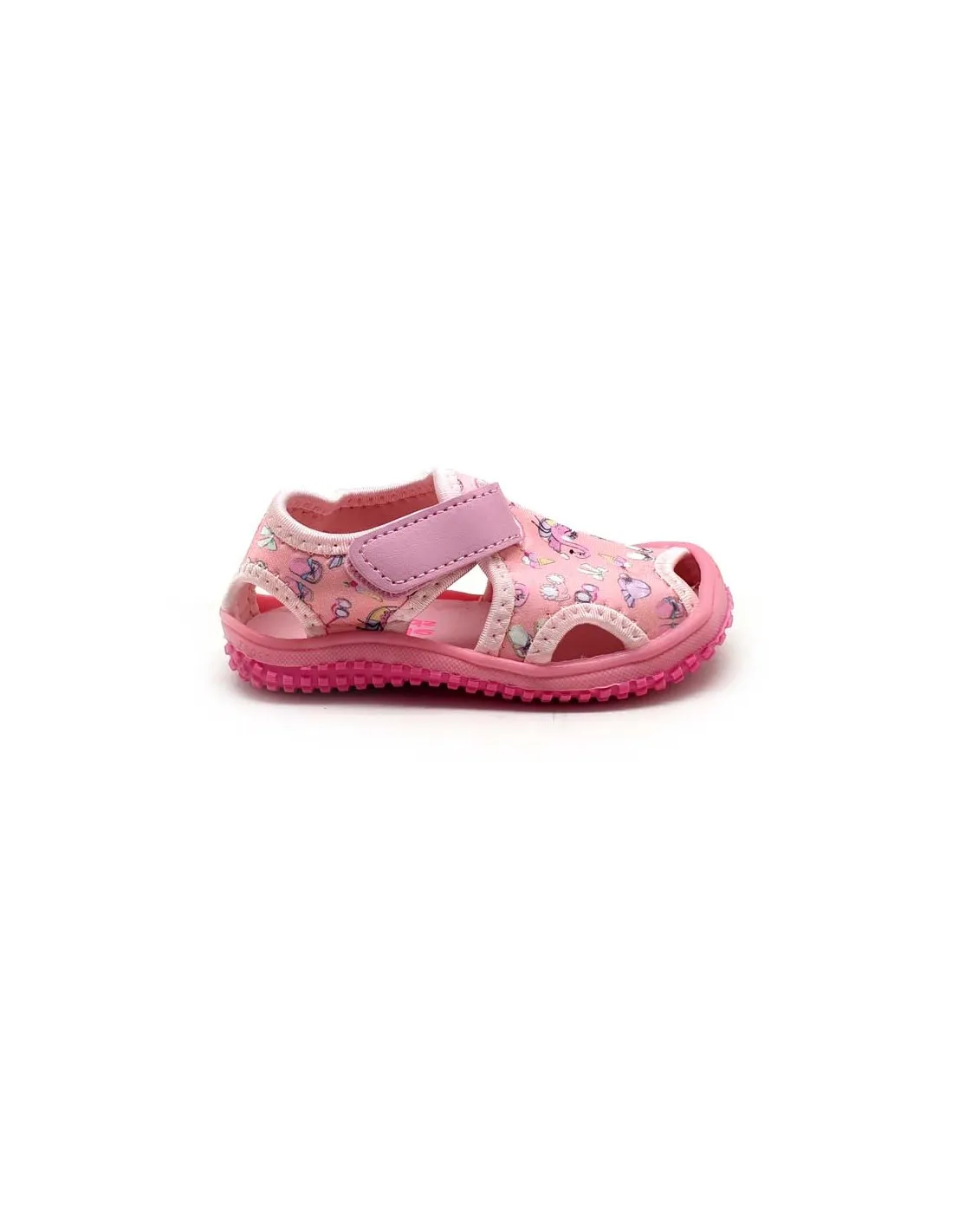 BUBBLE KIDS SANDALIA SPORT NIÑA CON VELCRO Y ADORNOS C1053ROSA 4x