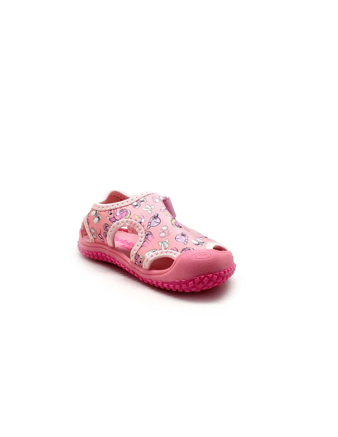 BUBBLE KIDS SANDALIA SPORT NIÑA CON VELCRO Y ADORNOS C1053ROSA 4x