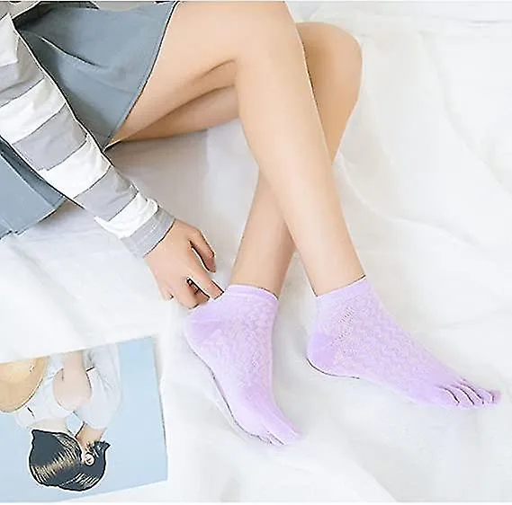 Calcetines calcetines de mujer con dedos, calcetines deportivos de algodón para mujer, cómodos, transpirables, antibacterianos, 