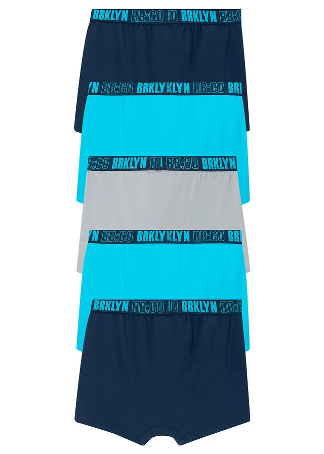Calzoncillos bóxer para niños (5 unidades) Azul marino/azul caribe/gris acero