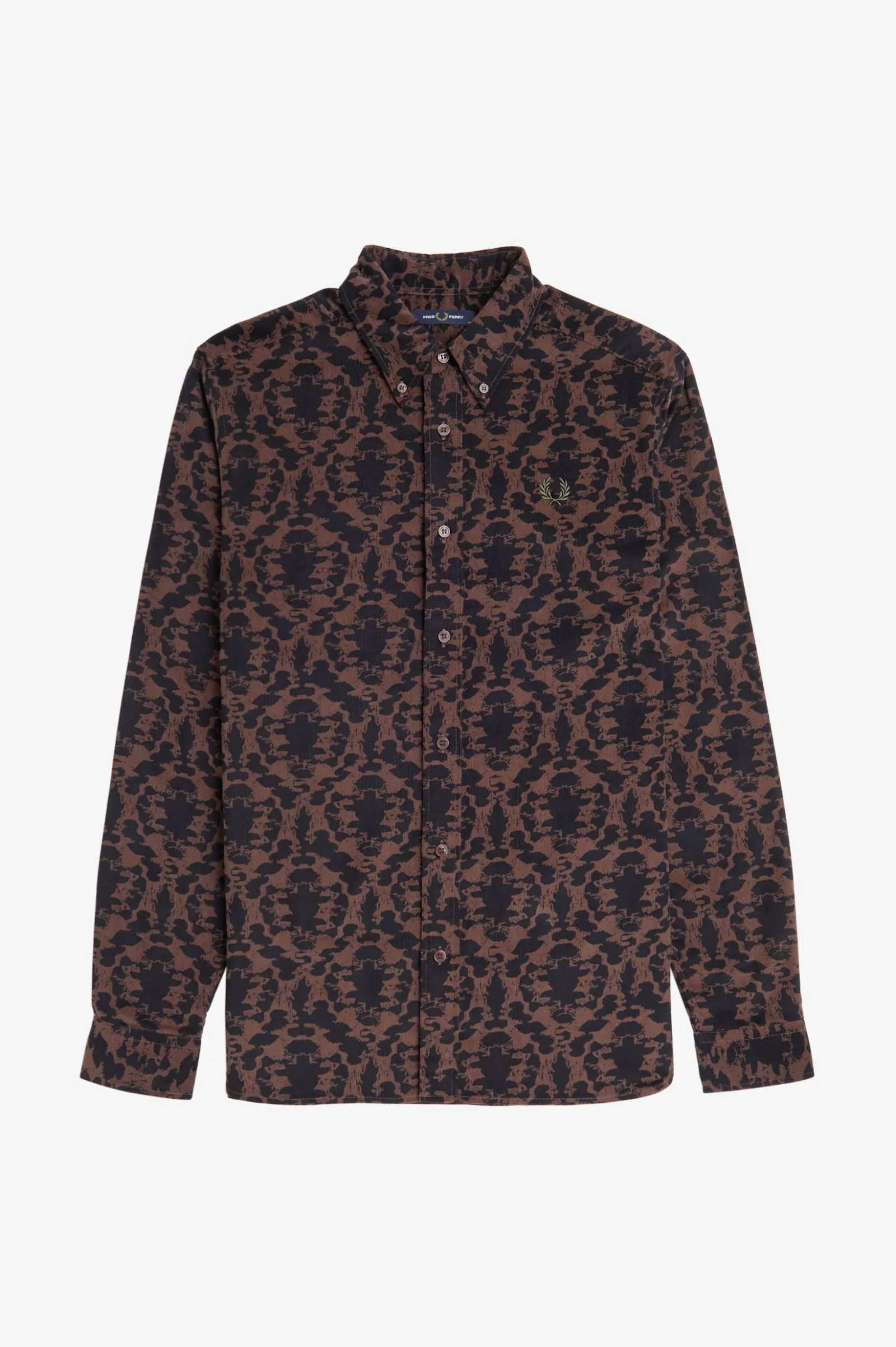 Camisa de pana estampada con motivos repetidos