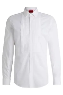 Camisa slim fit en popelín de algodón de planchado fácil
