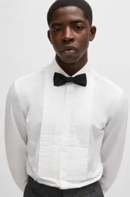 Camisa slim fit en popelín de algodón de planchado fácil