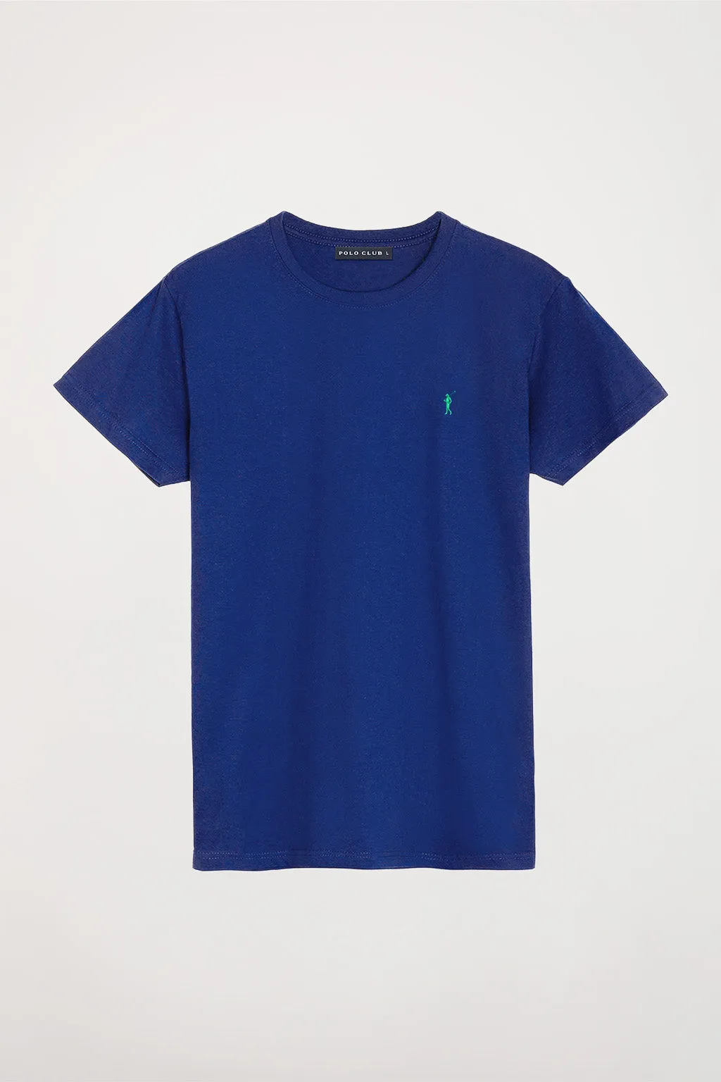 Camiseta básica azul royal de algodón con logo Rigby Go