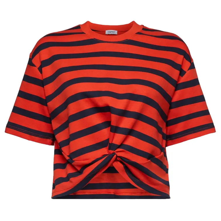 CAMISETA CON NUDO A RAYAS MUJER ESPRIT