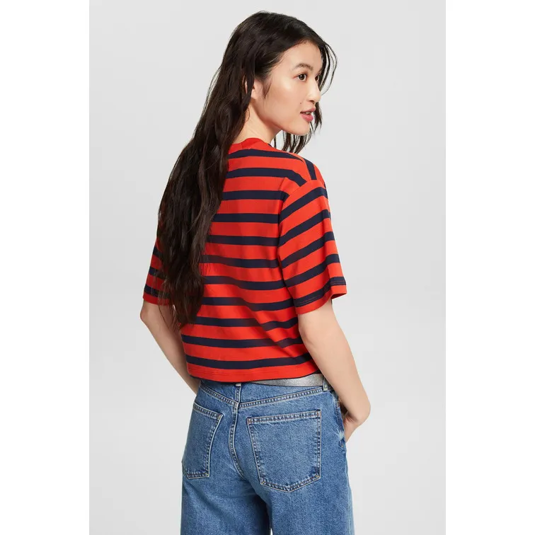 CAMISETA CON NUDO A RAYAS MUJER ESPRIT