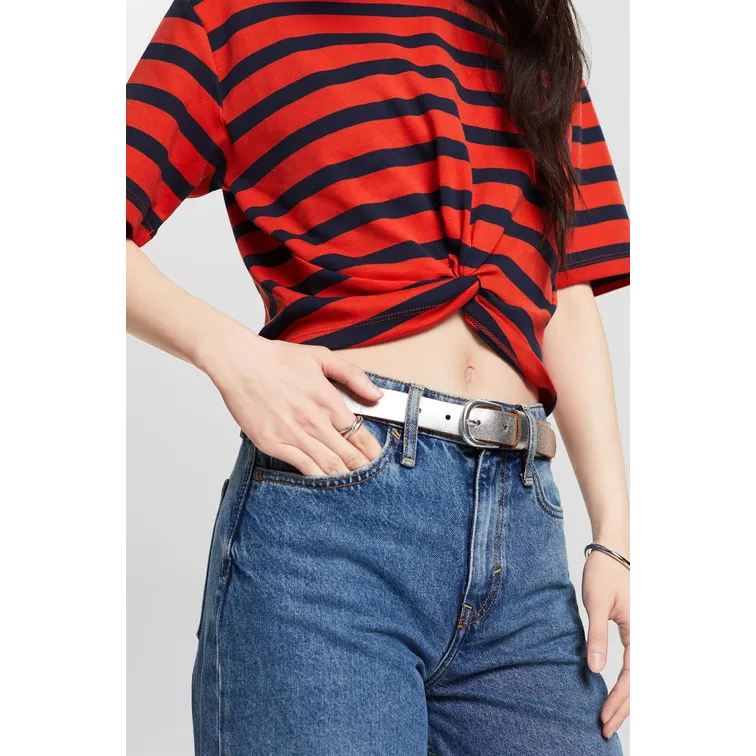 CAMISETA CON NUDO A RAYAS MUJER ESPRIT